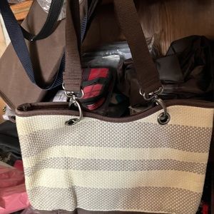 Thirty-one tan and brown shoulder bag. NWOT. 13” x 10”